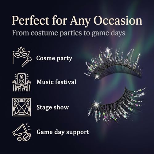 Image of MAYCREATE 5 Pairs Sparkling Fairy False Eyelashes Wispy Eye Lashes for Women, 13mm Spiky Volume Lash Clusters Subtle Shimmer Soft Fibers Eyelash for Beginners And Makeup Enthusiasts