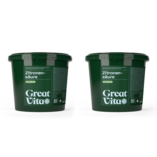GreatVita Ácido cítrico monohidrato gránulos 10 kg | grado alimenticio, ácido cítrico puro E330 | Sin OGM, acidulante, ideal para descalcificar, limpiar, limpiar, hornear, cocinar
