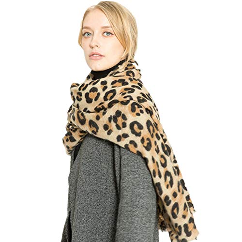My Sky Womens Large Soft Cashmere Feel Pashmina Shawls Wraps Leopard Scarf3