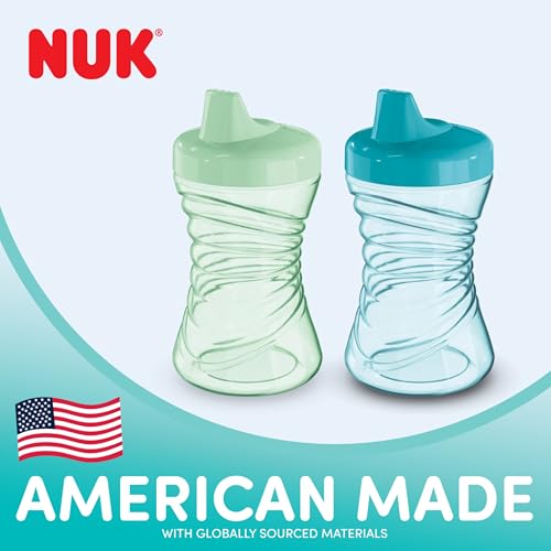 Image of NUK Fun Grip Straw Cup, 3-Pack - Toddler Sippy Cup with Straw for Easy Drinking, Suitable for Ages 8 Months and Up