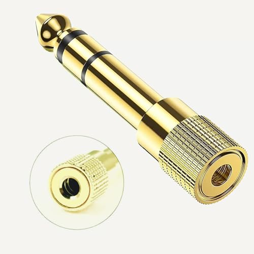 Palestren 3.5mm to 6.35mm Audio Jack headphone jack adapter and aux adapter - 6.35mm to 3.5mm adapter professional Gold Plated