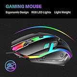 JUSTOP USB Wired Keyboard and Mouse Set, Luminous LED Lights, Full Size Slim Keyboard, LED Gaming Mouse, Game or Business, UK Layout, For PC, Laptop, Windows And Mac, PS4, PS5, Xbox One etc - Image 4