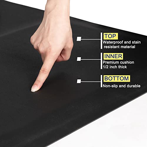 Omysalon 4'X5' - 1/2'' Thick Salon Anti Fatigue Mat For Hairstylist Standing, Barber Floor Matt With Circle Cut Out For Styling Chair, Hair Cutting Hairdressing Equipment #TOP3