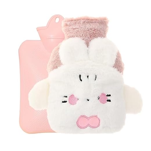 RoxNvm bolsa agua caliente, Mini bolsa de agua caliente, 500ML bolsas agua caliente, Bolsa de Agua Caliente para el Alivio del Dolor, Gran Regalo para Ancianos Niños(Rosa)