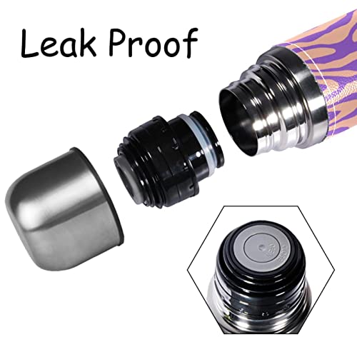 Stainless Steel Leather Vacuum Insulated Mug Abstract Texture Thermos Water Bottle For Hot And Cold Drinks Kids Adults 16 Oz #TOP1