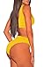 Pink Queen Women's Push up Padded High Waist Thong 2PC Bathing Suit S Yellow