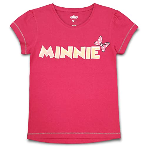 Image of Kidsville Mickey & Friends Printed Regular Fit Pink Cotton Girl's T-Shirt