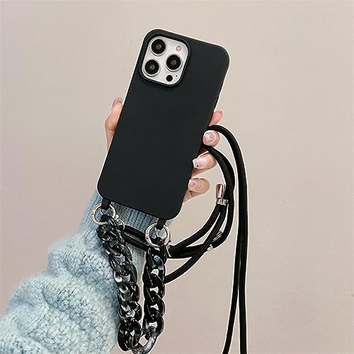Coque collier pour iPhone 14 et 13 avec sangle couleur bonbon pour vos sorties