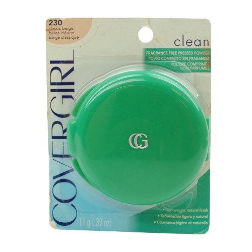 CoverGirl Clean Fragrance Free Pressed Powder, Classic Beige #230, 0.39-Ounce Package