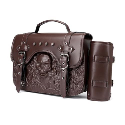 Motorcycle Tail Bag Motorcycle Rear Seat Bag PU Leather Side Motorbike Helmets Luggage Storage Saddlebags 5