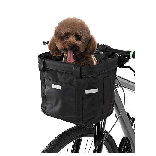 Lixada Cesta Delantera de Bicicleta Lona Desmontable Impermeable Cesta de Manillar de Bicicleta Bolsa para Mascota