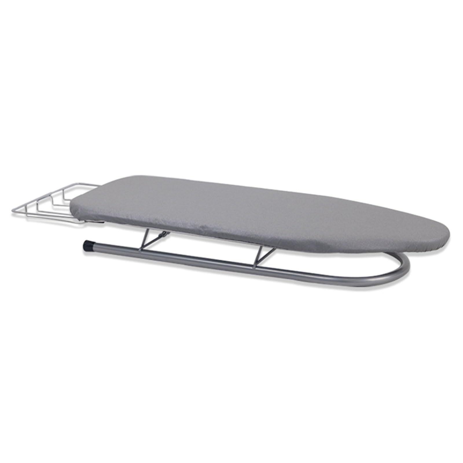 Asse da stiro da tavolo con protezione da stiro, asse da stiro portatile con poggia ferro, mini asse da stiro pieghevole con copertura resistente al calore e tamponi di cotone (94 x 30 cm) (grigio)