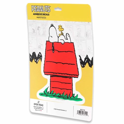 Image of Peanuts Snoopy On Dog House Adhesive Vinyl Decal