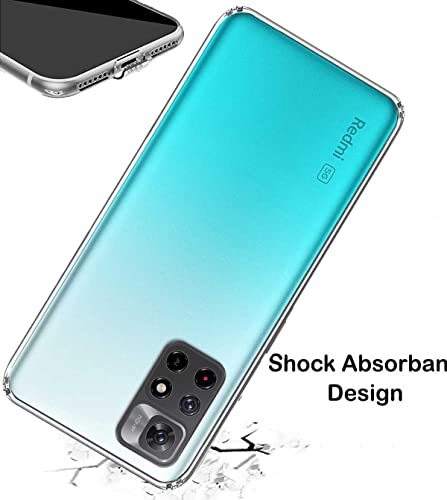 Image of Soft Flexible Silicone Back Cover Compatible with Xiaomi Redmi Note 11T 5G / Poco M4 Pro 5G, Transparent Case