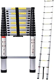 5M/16.4ft Aluminum Extension Folding Telescopic Loft Ladder Straight Attic Telescoping Ladders Capacity 150kg/330lb with Certificate EN 131