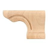 Hardware Resources PFR Pedestal Foot with Decorative Styling, 4'H x 6'W x 1-1/8'D - Natural Rubberwood