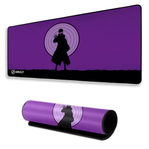Image of Purple Shadow Warrior Mouse Pad 11x23Inch 2mm Extended Gaming Desk Mat with Anti-Slip Rubber Base Mousepad for Smooth Surface Desk pad for PC & Laptop Use Waterproof & Stiched (Black /Purple)