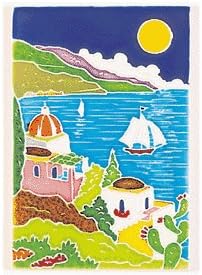 Handmade Decorative Village Tile From Italy