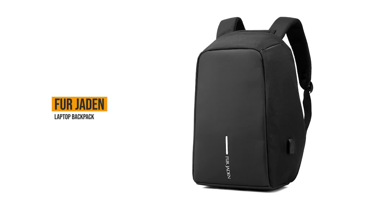 fur jaden anti theft water repellent 15.6 inch laptop backpack bolsa with usb charging port