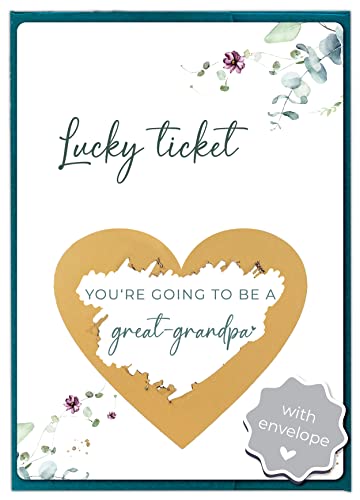 Image of Joli Coon Pregnancy announcement scratch card - You are going to be a great grandpa - Baby announcement with envelope - Eucalyptus