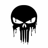 Dripping Punisher Skull Vinyl Decal Sticker | Cars Trucks Vans Walls Laptops Cups | Black | 5.5 inches | KCD1275