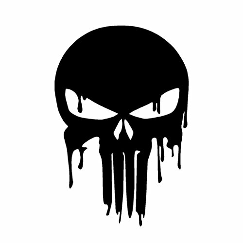 Dripping Punisher Skull Vinyl Decal Sticker | Cars Trucks Vans Walls Laptops Cups | Black | 5.5 inches | KCD1275