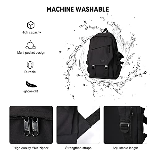 Casual Daypack Large Upgraded Version College Laptop Backpack For Men Women Water Resistant Lightweight School Bag Travel Rucksack For Sports High School Middle Bookbag For Girls Size L(Black) #TOP2