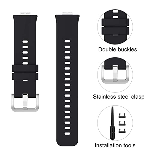 Wownadu Straps Compatible for HUAWEI WATCH FIT Strap Replacement for Women Men Silicone Sports WristBand Graphite Black Smart Watch Accessories,(No Watch) - Image 2