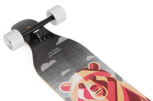 VOLADOR 42inch Freeride Longboard Complete Cruiser ( Drop Through Deck - Camber concave )(Bear)
