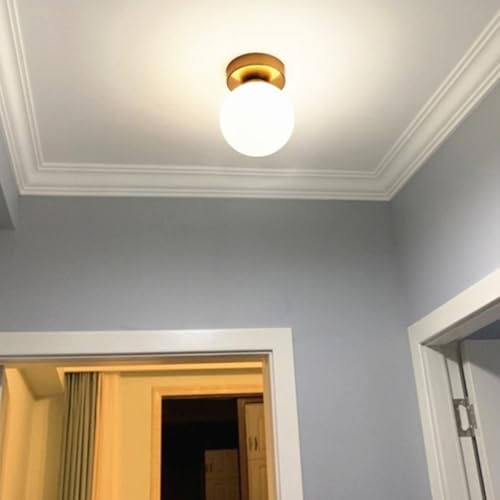 Plafonnier LED rond en verre G9 : solution éclairage salon compact - 3