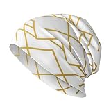 ANGYANG Bonnet tête de Mort Motif géométrique doré Bonnet tricoté Bonnet Slouchy Cagoule en Polyester Chapeau de Course
