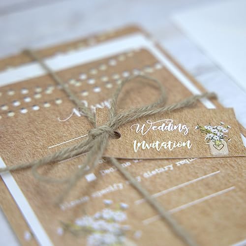 Invitaciones de boda jarrón rústico de flores para confirmar asistencia RSVP 10 ud 5