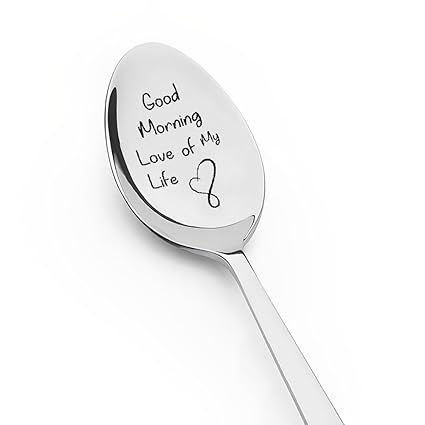 Couple Anniversary Birthday Gifts for Wife Husband Good Morning Love of My Life Spoon for Girlfriend Boyfriend Chistmas Gifts for Best Friends Family Members