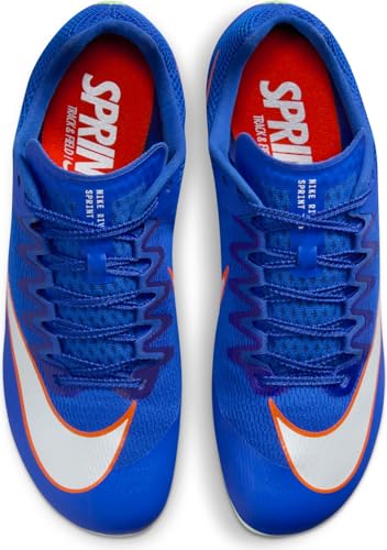 Nike Rival Sprint Track & Field Sprinting Spikes (DC8753-401, Racer Blue/Lime Blast/Safety Orange/White) Size 10 - Image 4