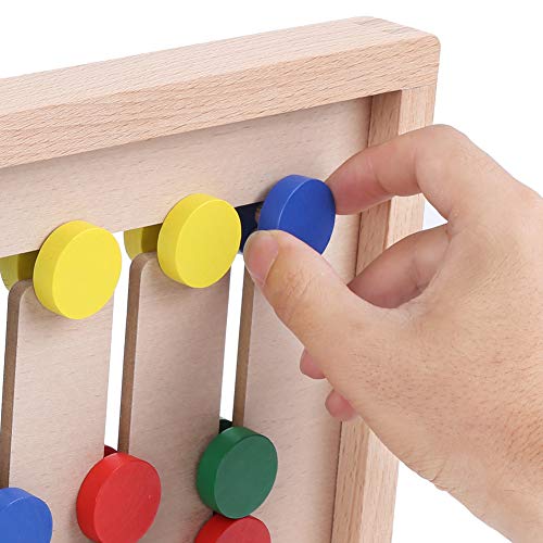 Rompecabezas con tobogán de madera juguete educativo para niños de 3 años tablero de 27x21 cm 4