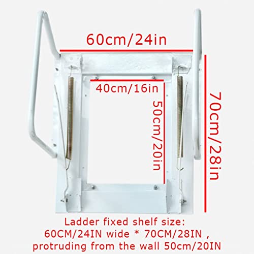 Attic Telescopic Ladder Wall Mount Attic Telescopic Ladder Alloy Steel Ladder Heavy Duty Folding Ladder For Roof Sturdy Attic Ladder Step Ladders Good Stability #TOP4