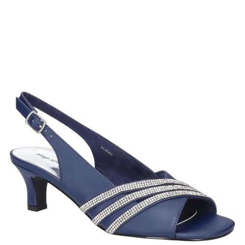 Sandales à talons Teton pour une soirée chic en satin marine