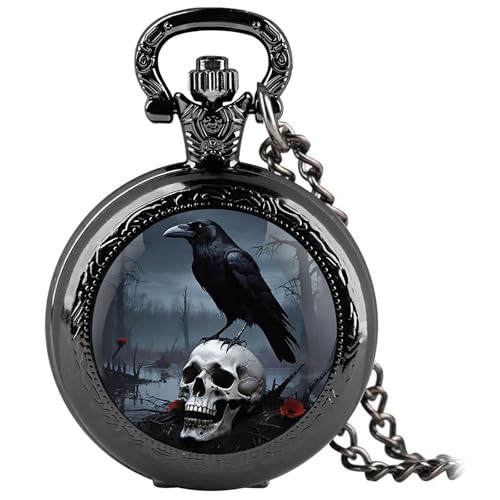 YIHAOYH Vintage Pocket Watch for Women Men Graphic Design Quartz