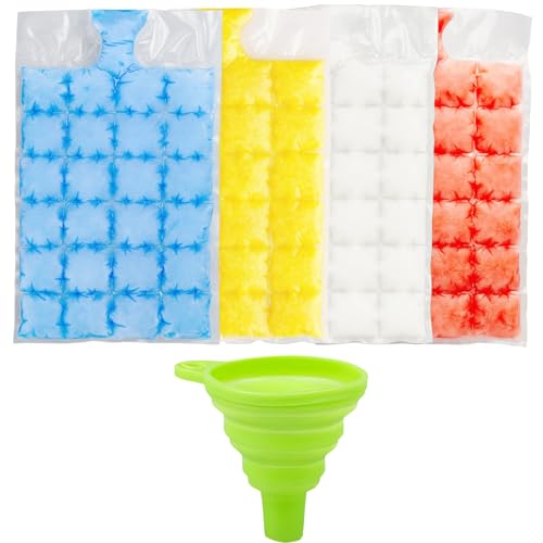 150 Eiswürfelbeutel aus mit Trichter, Eisbeutel für Eiswürfel, Eiskugelbeutel für Gefrierschrank, Cocktails, gekühlte Getränke, ideal für Camping und Familienfeiern