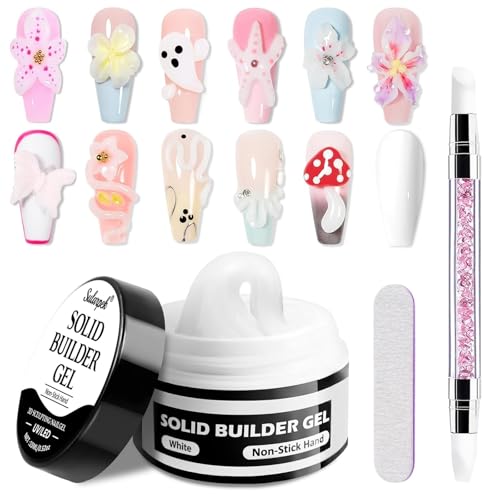 Sularpek 15ml Solid Builder Gel, Gel Nägel Set, Aufbaugel für Gelnägel, Acrylgel für Nägel, Builder Gels für Nägels, Non Stick Nagelkleber, 3D Gels Nail Art, Weiß Sularpek 15ml Solid Builder Gel, Gel Nägel Set, Aufbaugel für Gelnägel, Acrylgel für Nägel, Builder Gels für Nägels, Non Stick Nagelkleber, 3D Gels Nail Art, Weiß