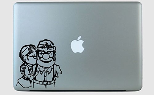 Elderly Carl and Ellie Vinyl Decal Sticker Black