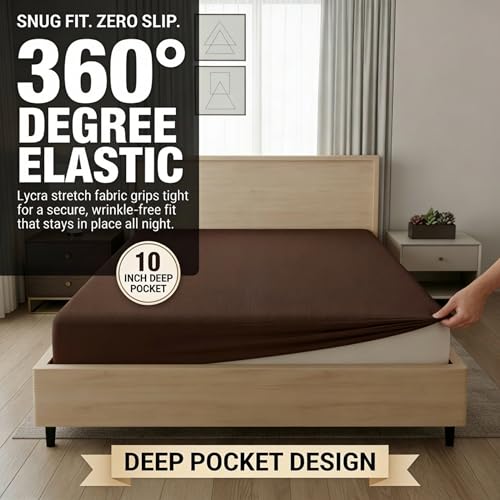 Image of 100% Waterproof Premium Cotton Feel Mattress Protector King Size 78x72 Inches | Breathable and Hypoallergenic Ultra Soft Fitted Bed Protector Cover