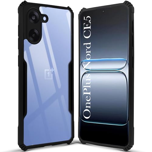 Image of Jkobi Hybrid Back Cover Case for Oneplus Nord CE 5 (Shockproof with Polycarbonate Clear Panel | Professional Black)