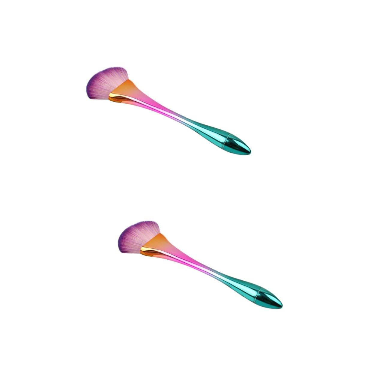 Beatifufu 2pcs Highlighters Makeup Stiling Brush Makeup Purple Electroplate Cosmetics Brush Set