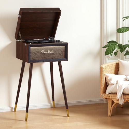 Vintage Standing Vinyl Record Player with Bluetooth Input