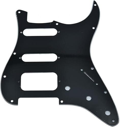 Miniatura 8 de Dopro Golpeador de guitarra Strat HSS de 11 agujeros con 2 tornillos, soporte para pastilla Humbucking para American FD Stratocaster Black Pearl
