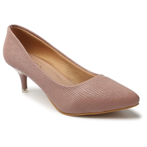 Image of Iconics Women's Textured Pointed Toe Kitten Heel Pump