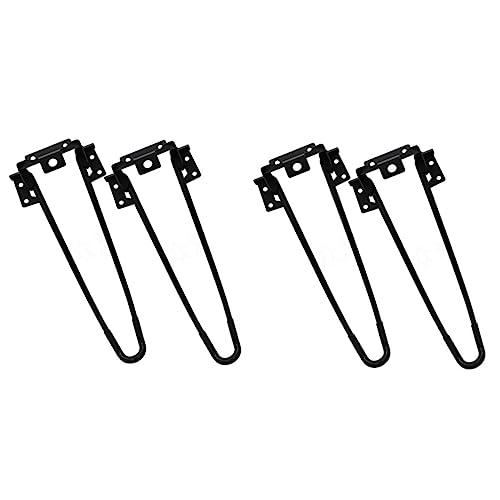 DOITOOL 2 Juegos Patas para Escritorio Listones Patas De Los Muebles Patas De Escritorio Pies De Mesa Ajustables Mesa Auxiliar Acero Inoxidable Black 2 Piezas * 2