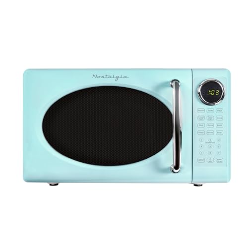 Comparison: Green Microwave 4 Nostalgia Retro Microwave Oven - 0.7 Cu Ft, 700-Watt Countertop Size with Glass Turntable, Child Safety Lock, 8 Auto-Cook Programs, Digital Clock - Aqua