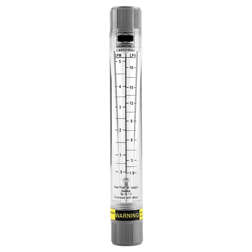 Caudalímetro LZM-15G Rotámetro tubo acrílico 0.5-5 GPM 1.8-18 LPM rosca interna 1/2 pulgada